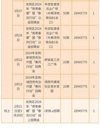 深圳2024招聘会时间表及报名入口